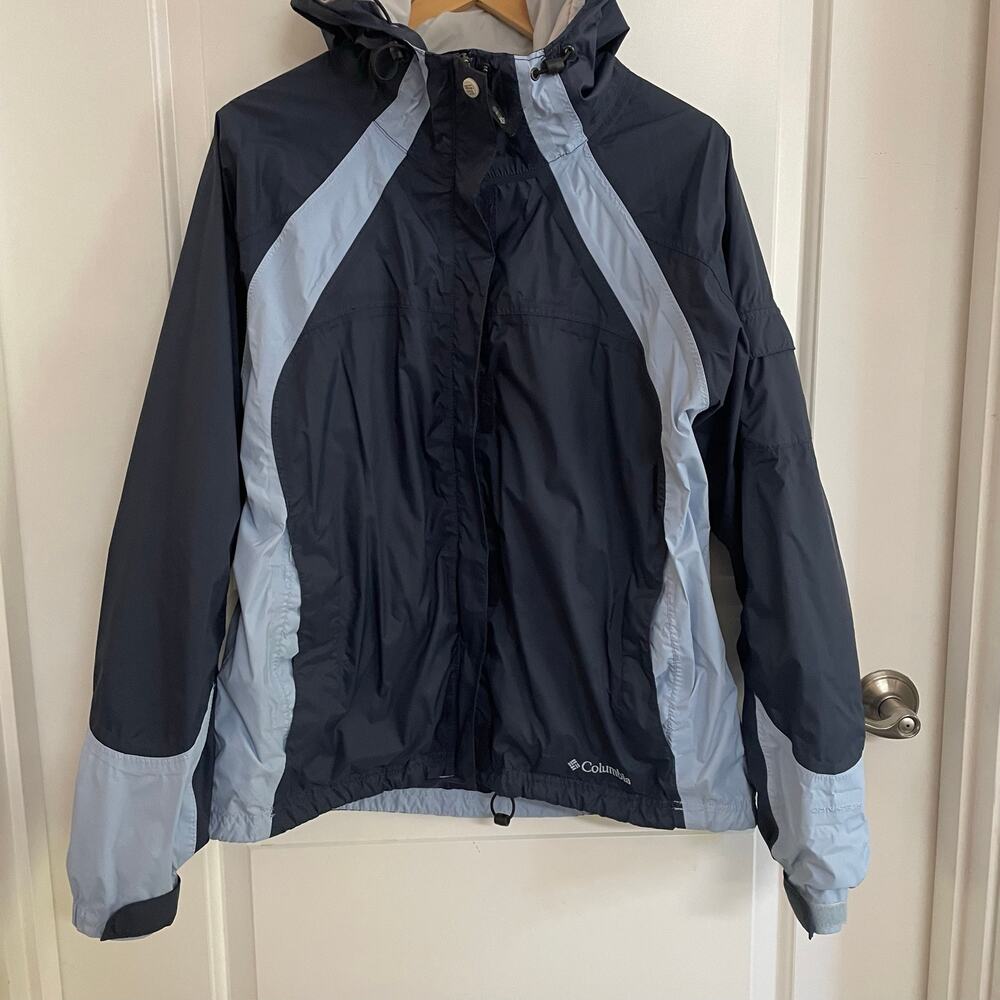 Columbia Sportswear Womens XL Rain Hooded Nylon Jacket Packable Omni-Tech